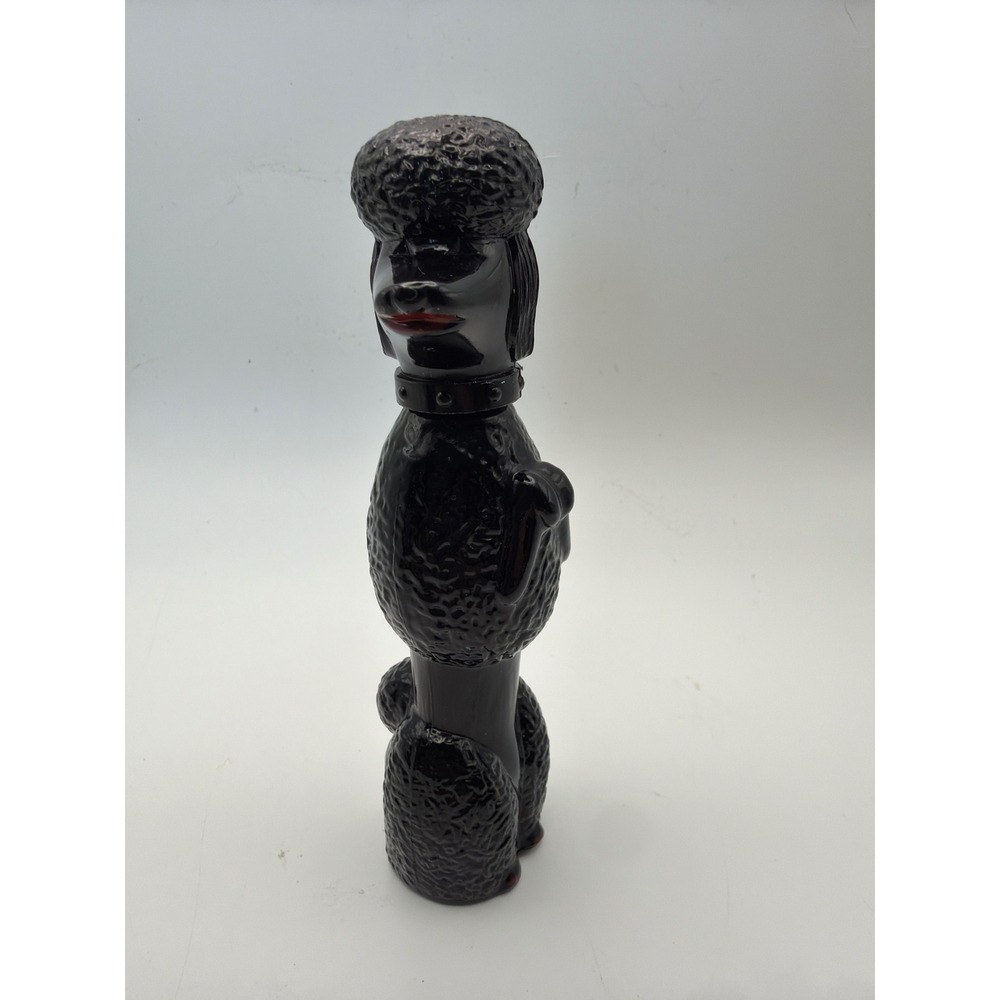 Vintage Avon Black Glass Poodle Perfume Bottle Collectible Figurine